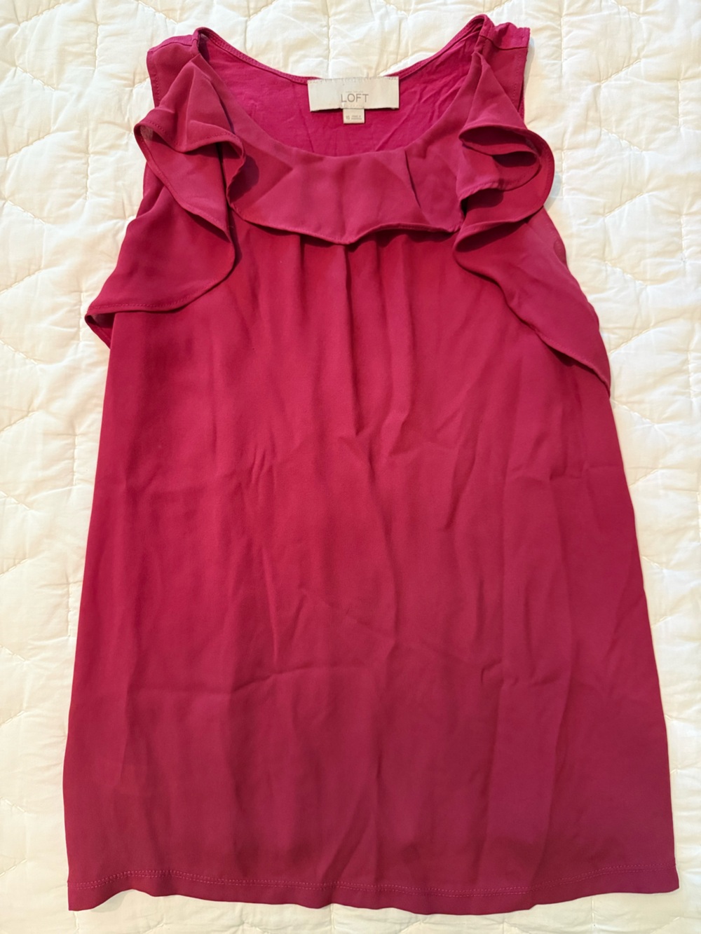 LOFT Short Sleeve Tunic in Berry